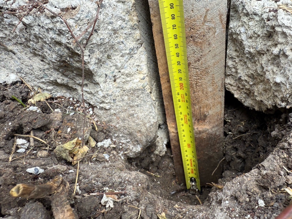 Fence post embedment depth inadequate for the fence it carries, recorded during a defect investigation in Donnybrook