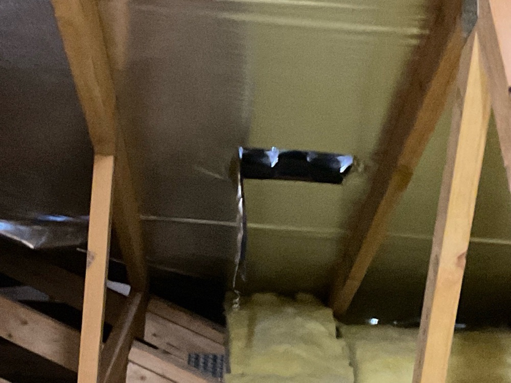 Tears and rips through the roof sarking, recorded during a pre-purchase inspection in Donnybrook
